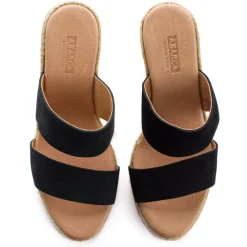 Abarca Shoes Alpargatas Con Cuñas^Alpargatas Cuna Piel Cabrera Negro