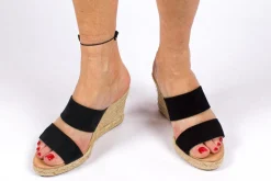 Abarca Shoes Alpargatas Con Cuñas^Alpargatas Cuna Piel Cabrera Negro