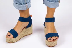 Abarca Shoes Alpargatas Con Cuñas^Alpargatas Cuna Piel Mallorca Azul Jeans 164