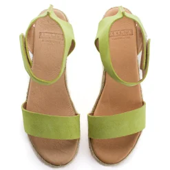 Abarca Shoes Alpargatas Con Cuñas^Alpargatas Cuna Piel Mallorca Pistacho