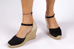 Abarca Shoes Alpargatas Con Cuñas^Alpargatas Cuna Raso Radel Negro