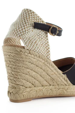 Abarca Shoes Alpargatas Con Cuñas^Alpargatas Cuna Raso Radel Negro