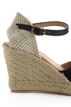 Abarca Shoes Alpargatas Con Cuñas^Alpargatas Cuna Raso Radel Negro