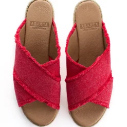 Abarca Shoes Alpargatas Con Cuñas^Alpargatas Cuna Rodas Bermellon