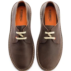 Abarca Shoes Zapatos De Piel^Blucher Piel Encerada Cafe