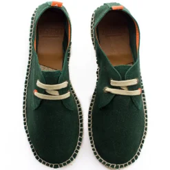 Abarca Shoes Alpargatas Con Cordones^Blucher Piel Esmeralda