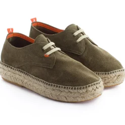 Abarca Shoes Alpargatas Con Cordones^Blucher Piel Kaki