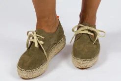 Abarca Shoes Alpargatas Con Cordones^Blucher Piel Kaki