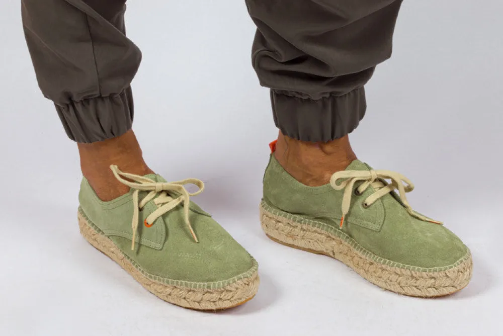 Abarca Shoes Alpargatas Con Cordones^Blucher Piel Menta