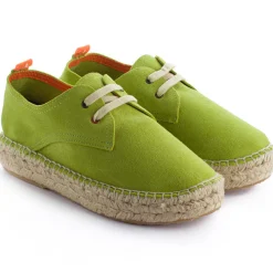 Abarca Shoes Alpargatas Con Cordones^Blucher Piel Pistacho