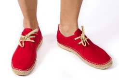 Abarca Shoes Alpargatas De Verano^Blucher Piel Rojo