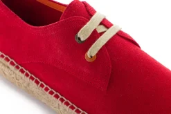 Abarca Shoes Alpargatas De Verano^Blucher Piel Rojo 556
