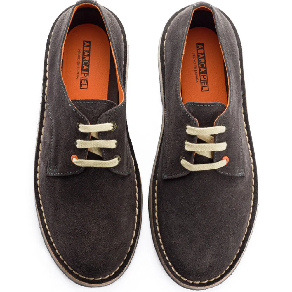 Abarca Shoes Zapatos De Piel^Blucher Piel Serraje Gris