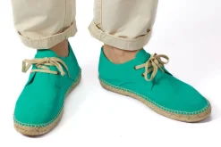 Abarca Shoes Alpargatas Blucher^Blucher Piel Turquesa