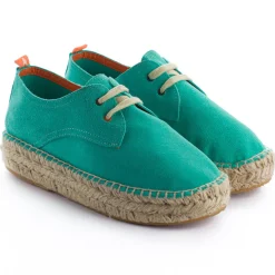 Abarca Shoes Alpargatas Con Cordones^Blucher Piel Turquesa