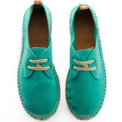 Abarca Shoes Alpargatas Con Cordones^Blucher Piel Turquesa