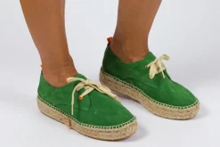 Abarca Shoes Alpargatas De Verano^Blucher Piel Verde