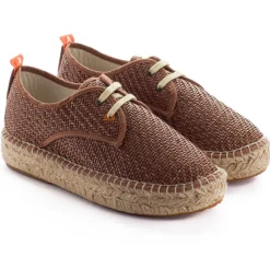 Abarca Shoes Alpargatas Con Cordones^Blucher Rafia Marron