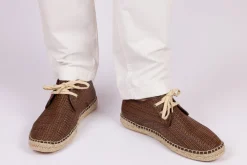Abarca Shoes Alpargatas Con Cordones^Blucher Rafia Marron