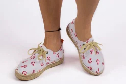 Abarca Shoes Alpargatas De Verano^Blucher Terra Anclas Blanco