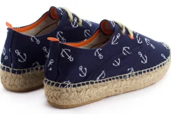 Abarca Shoes Alpargatas Con Cordones^Blucher Terra Anclas Marino