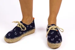Abarca Shoes Alpargatas Con Cordones^Blucher Terra Anclas Marino