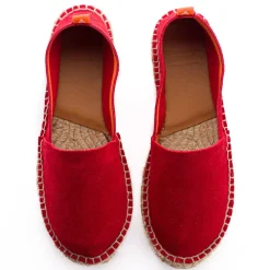 Abarca Shoes Alpargatas Yute^Camping Piel Rojo Para Mujer