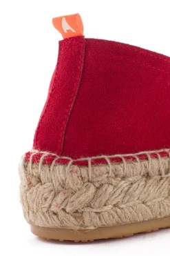 Abarca Shoes Alpargatas Yute^Camping Piel Rojo Para Mujer