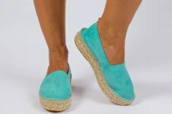 Abarca Shoes Alpargatas Yute^Camping Piel Turquesa