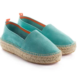 Abarca Shoes Alpargatas De Verano^Camping Piel Turquesa