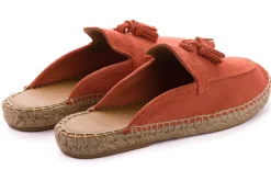 Abarca Shoes Alpargata Mocasín^Mocasín Abierto Borlas Piel Coral