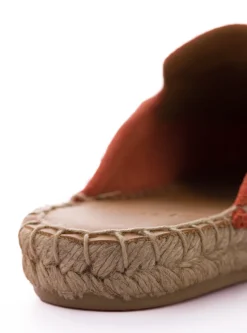 Abarca Shoes Alpargata Mocasín^Mocasín Abierto Borlas Piel Coral