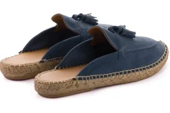 Abarca Shoes Alpargata Mocasín^Mocasín Abierto Borlas Piel Aguamar