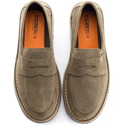 Abarca Shoes Mocasínes^Mocasín Piel Serraje Gris Verde