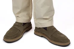 Abarca Shoes Zapatos De Piel^Mocasín Piel Serraje Gris Verde