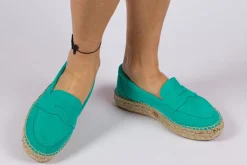 Abarca Shoes Alpargata Mocasín^Mocasín Piel Turquesa