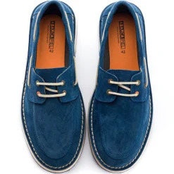 Abarca Shoes Zapatos De Piel^Nautico Piel Serraje Azul