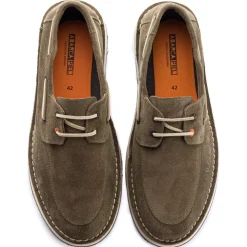 Abarca Shoes Zapatos De Piel^Nautico Piel Serraje Gris Verde