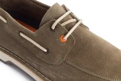 Abarca Shoes Zapatos De Piel^Nautico Piel Serraje Gris Verde