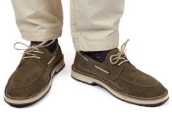 Abarca Shoes Zapatos De Piel^Nautico Piel Serraje Gris Verde