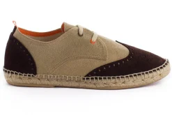 Abarca Shoes Alpargatas De Verano^Oxford Piel Beige + Chocolate