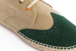 Abarca Shoes Alpargatas Oxford^Oxford Piel Beige + Esmeralda