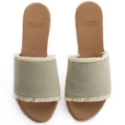 Abarca Shoes Sandalias Yute^Sandalias De Yute Santorini Unisex Color Kaki