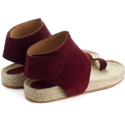 Abarca Shoes Sandalias Yute^Sandalias Piel Ibiza Granate