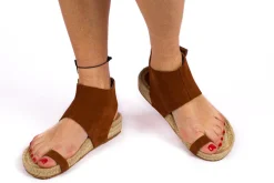 Abarca Shoes Sandalias Yute^Sandalias Piel Ibiza Marron