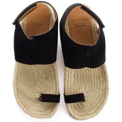 Abarca Shoes Sandalias Yute^Sandalias Piel Ibiza Negro