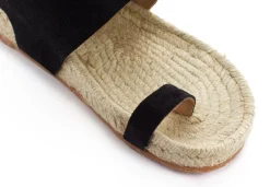 Abarca Shoes Sandalias Yute^Sandalias Piel Ibiza Negro