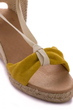 Abarca Shoes Alpargatas Con Cuñas^Sicilia Cuna Cinta Piel Amarillo