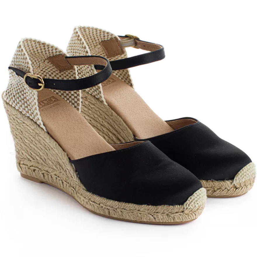 Alpargatas De Verano^Abarca Shoes Alpargatas Cuna Raso Radel Negro