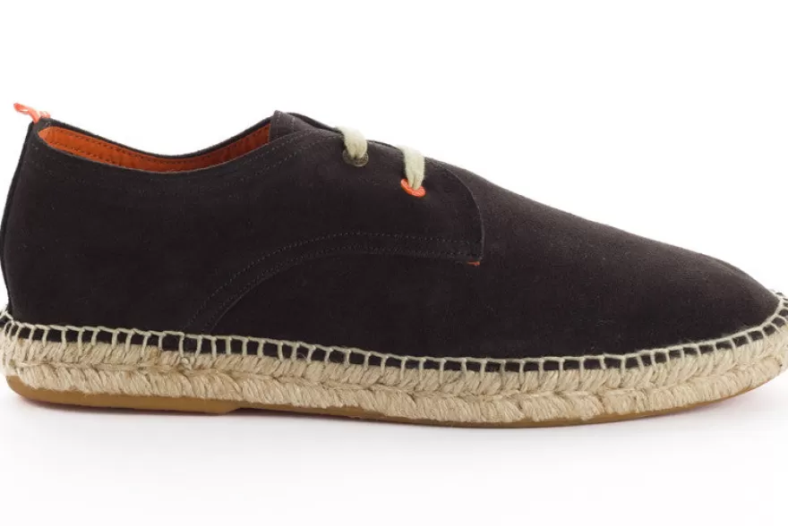 Alpargatas Con Cordones^Abarca Shoes Blucher Piel Antracita 852